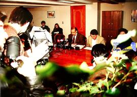 Conferencia de prensa de dirigentes nacionales
